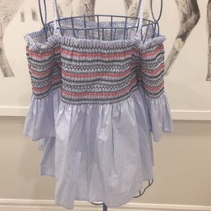 Endless rose smocked pinstripe tip